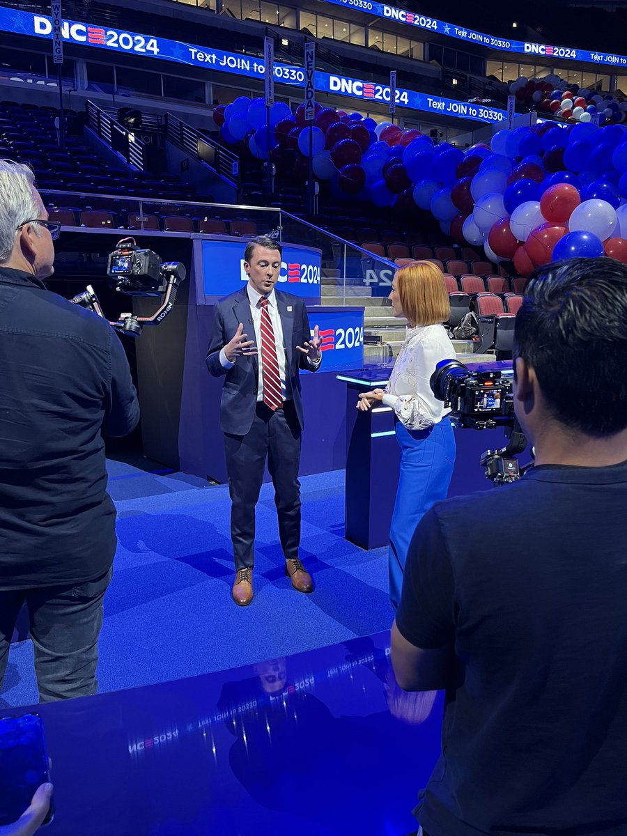 thematthill's tweet image. BEHIND THE SCENES: 

@DemConvention’s @IamMinyon and @ahornbrook sat down with @InsideWithPsaki to give a first look at the final convention planning underway in Chicago. 

Make sure to tune into @MSNBC tomorrow!