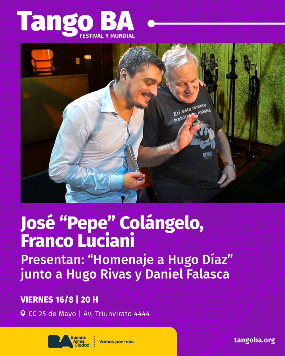 francolucianiok's tweet photo. G R A T I S ‼️
Festival y Mundial de Tango 2024✨️
#TangoHarmonica #Tango #tangoargentino #tangomusic #Tangoimprovisado #tangoimprovisado #hugodiaz #hugodíaz https://t.co/b7OlUXmVPT