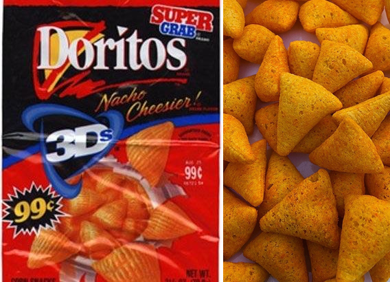 A thread of nostalgic food &amp; drink items that have been discontinued

1. Doritos 3Ds, discontinued in the early 2000s