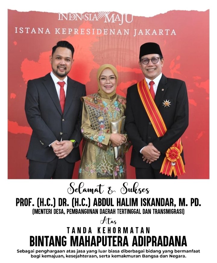 Selamat Gus Menteri, sehat dan sukses selalu 🙏🤲

#SelamatGusHalim
#PrestasiGusHalim
#ApresiasiindonesiauntukGusHalim

<a href="/jokowi/">Joko Widodo</a> 
<a href="/prabowo/">Prabowo Subianto</a>
<a href="/gibran_tweet/">Gibran Rakabuming</a>
<a href="/halimiskandarnu/">ABDUL HALIM ISKANDAR</a>
@Kemendespdtt
<a href="/malik_haramain/">malikharamain</a>
<a href="/imansyukri/">Iman Sukri</a>
<a href="/taufikmadjid71/">IG : taufik.madjid</a>
@yusradaridesa 
<a href="/azzameldzikrie/">#SantriIndonesia</a> 
<a href="/tppkemendes/">TPP KEMENDES</a>