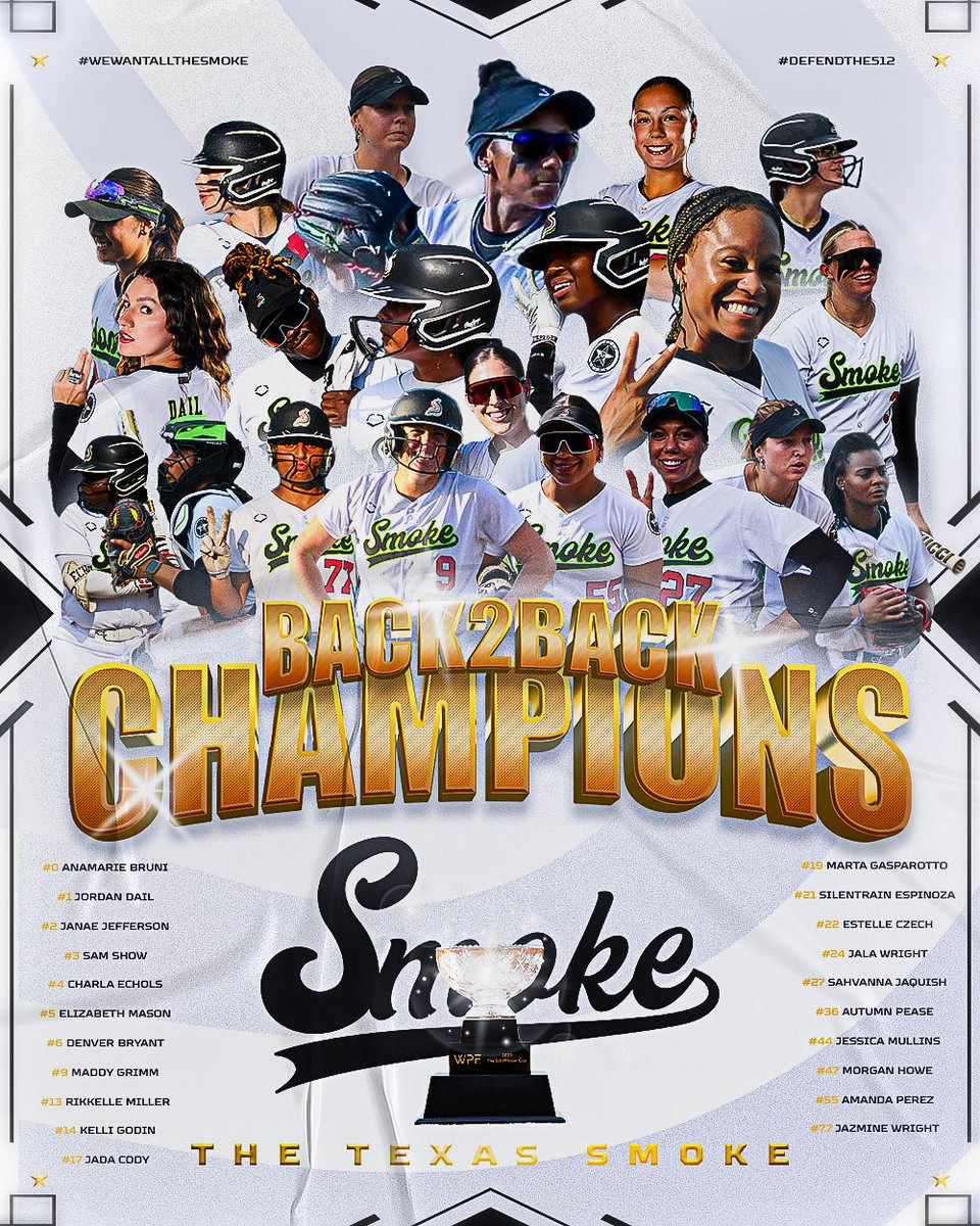 MEET YOUR BACK-TO-BACK WPF CHAMPIONS🏆

THEY NOT LIKE US‼️

#RunItBack || #WeWantAllTheSmoke💨 || #unfinishedbusiness