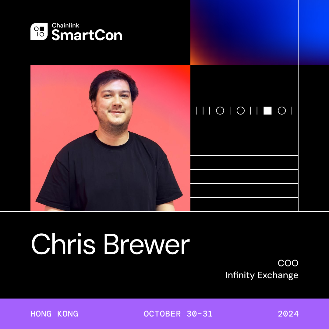 <a href="/infinitymaxima/">Infinity Exchange</a>'s COO, <a href="/doishpelota/">JCB</a> will be speaking at <a href="/chainlink/">Chainlink</a> #SmartCon, the convergence point for DeFi and TradFi.

Set in the heart of Hong Kong, the flagship SmartCon conference takes place on October 30-31.

Join us there—register today: chain.link/smartcon