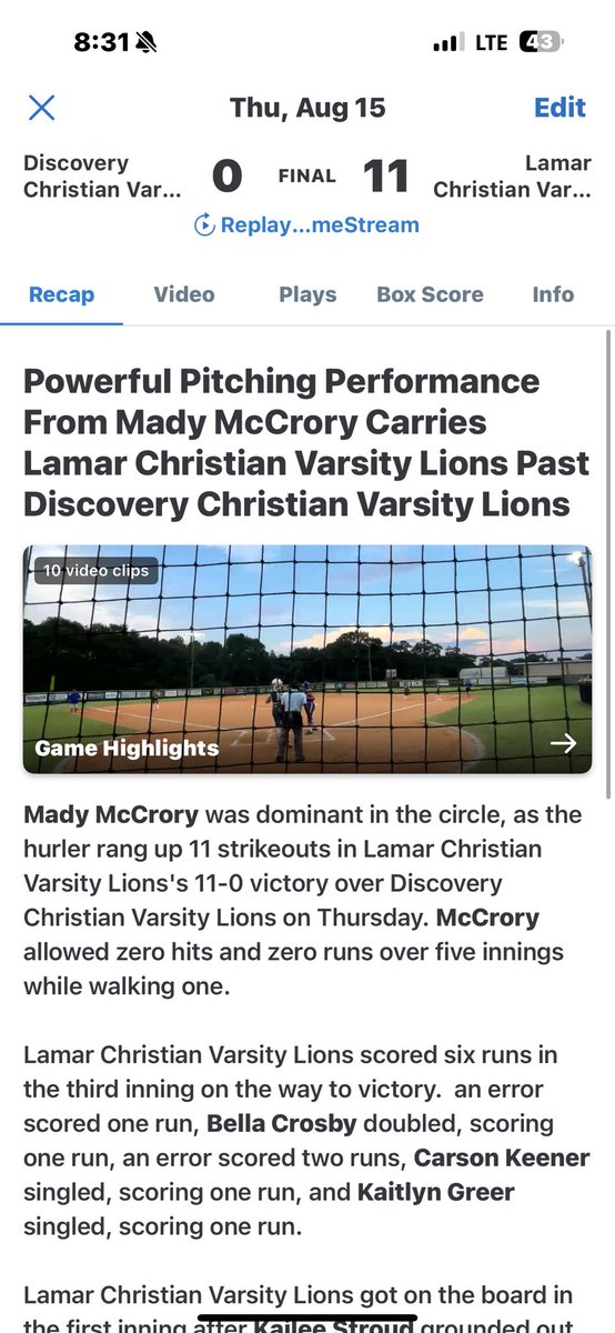 LCSLionsSB's tweet photo. Great to get off to a 1-0 start in district play. https://t.co/eeOr7XbOM9