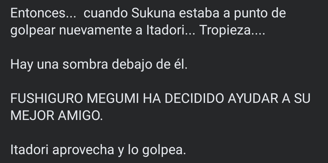 FrankHomesick's tweet photo. ¡VAMOS MEGUMI!😭🎉
#jjk266 #jjk266spoilers #jjk https://t.co/IIq09sWHab