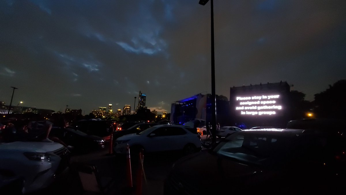 Capt_Twizzle's tweet photo. 4 yrs ago, amidst uncertainty of lockdown in Chicago, @Houndmouth gave us a dose of medicine we desperately needed. Live music.  Drive-In show in planetarium parking lot. Event execution was a shit-show, but the band were fantastic as always. 1st live music in 5 mos, thanks guys! https://t.co/6fhuOg6Vcx