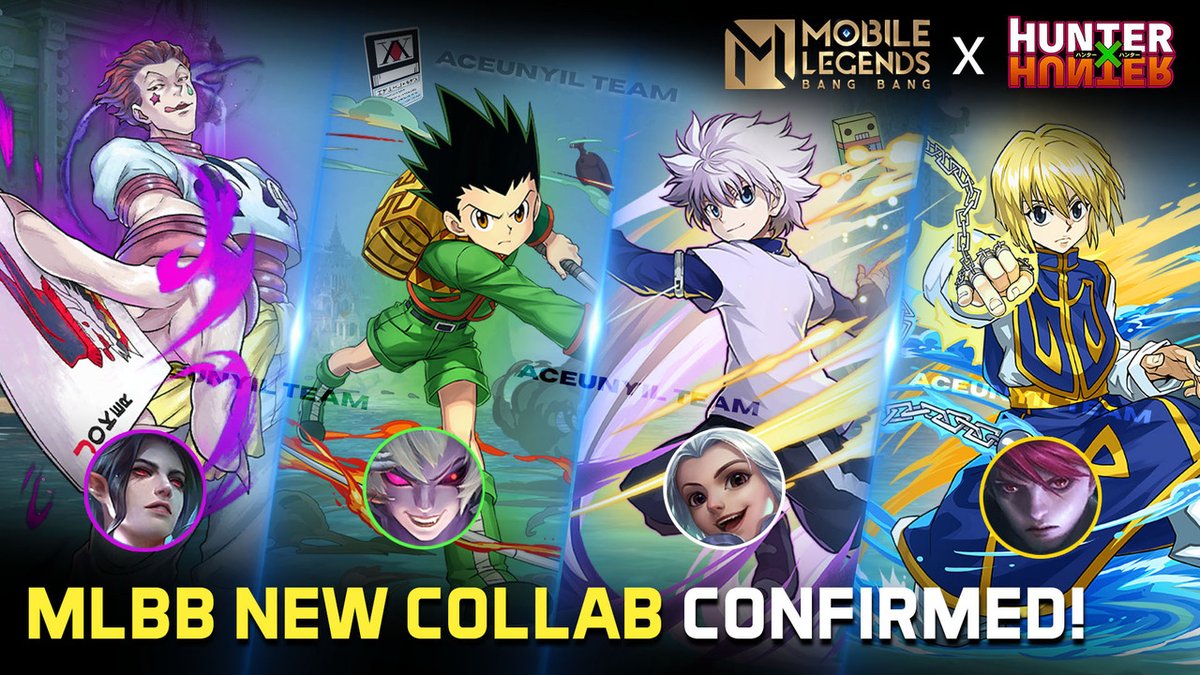 ML! Update character reveal MLBB - HUNTERXHUNTER. 

Killua - Harith
Gon - Dyroth
Kurapika - Julian
Hisoka -  Cecilion