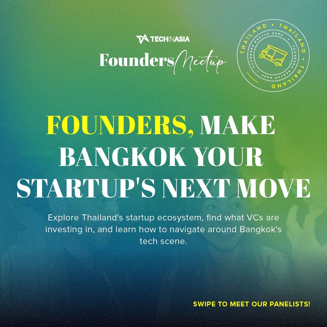 techinasia's tweet photo. Join @wingvasiksiri, Ankit Upadhyay (@A2DVentures), and Paul Ark (The Radical Fund) on 11 September at Regional Founders Meetup Thailand to explore more opportunities in Bangkok's startup ecosystem.

Our early bird offer ends soon, grab it fast: https://t.co/xdpLcE3VxG https://t.co/XJ7UY97SRO