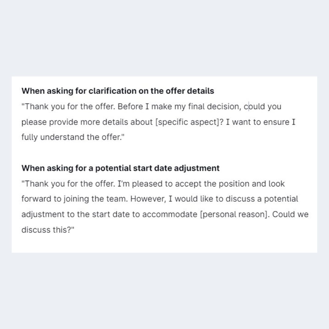 ainachuu_'s tweet photo. Bila dah dapat tawaran kerja, pastikan korang tahu cara nak respon offer letter dari team HR, sama ada korang berminat atau tidak.

Kat bawah ada few examples yang korang boleh guna untuk respon dekat HR⬇️ https://t.co/Gloz3PDvrm