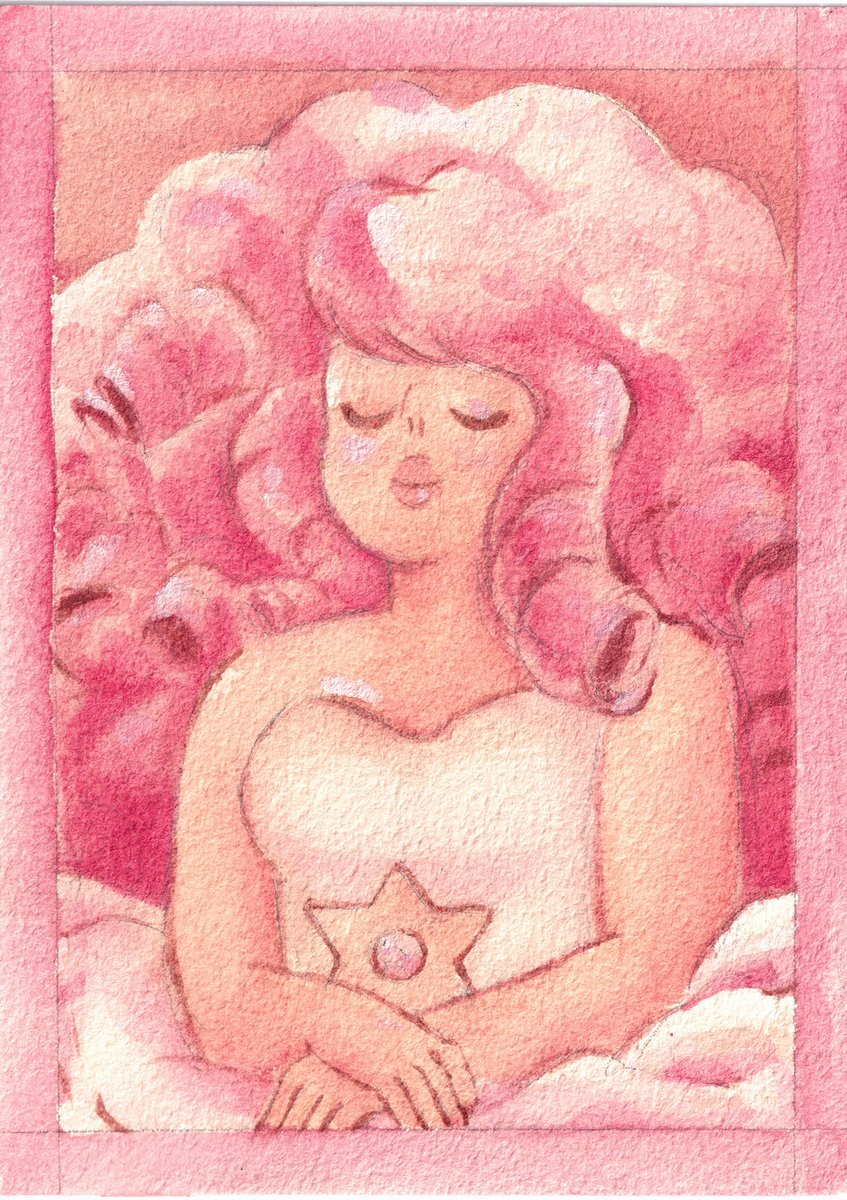 I took a break from painting real life things for something more close to heart. Haha here's #RoseQuartz from #StevenUniverse 
 
Done on #Baohong Academy 5x7" with #Reeves #watercolours.