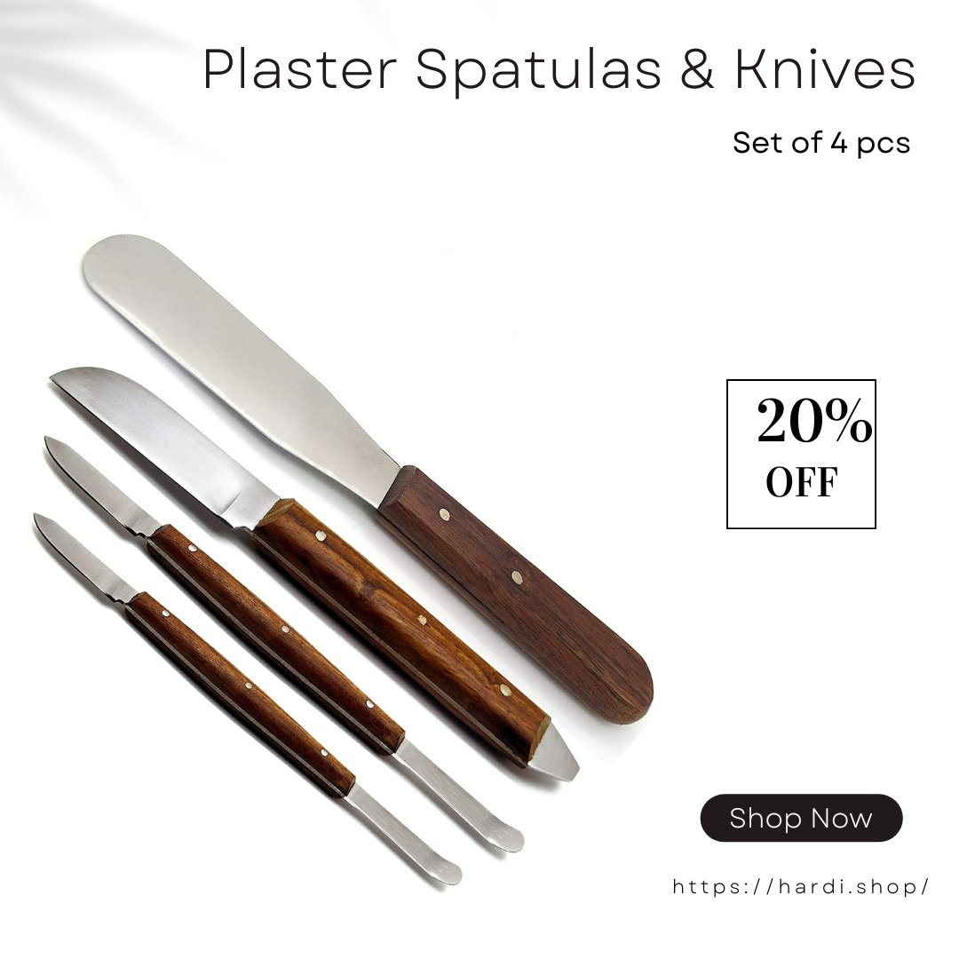 hardishop's tweet image. Upgrade your toolkit with the Plaster Spatulas &amp;amp; Knives Set of 4 pcs. Shop now at t.ly/5L8L0

#PlasterTools #DentalLaser #TeethAlignment #BoneFile #DentistryEducation #PhysiologyLab #DentalCrowns #DentalTray #DentalFillings  #DentalStudent #DentalBraces