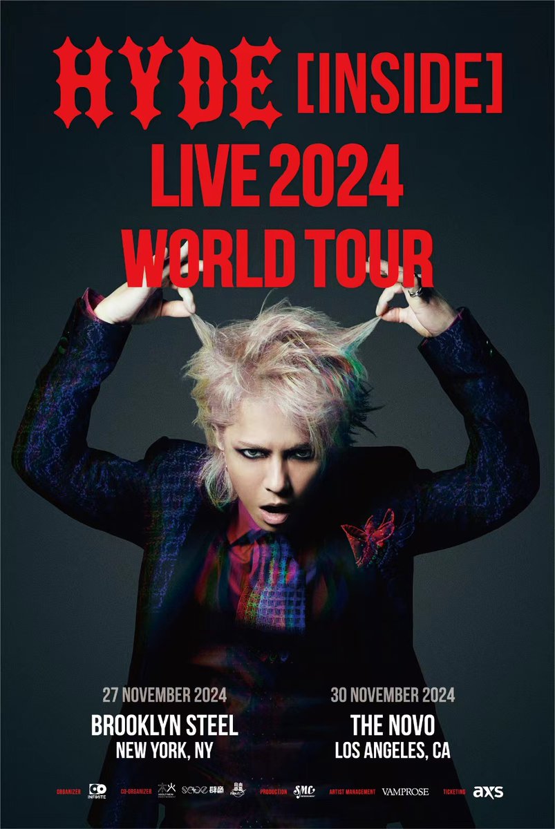 freeplanetml's tweet image. HYDE [INSIDE] LIVE 2024 WORLD TOUR

10月06日 釜山 2024 BUSAN INTERNATIONAL ROCK FESTIVAL
11月05日 台北 Zepp New Taipei
11月07日 香港 MacPherson Stadium
11月27日 New York Brooklyn steel
11月30日 Los Angeles THE NOVO
And more…

※詳細は後日発表！