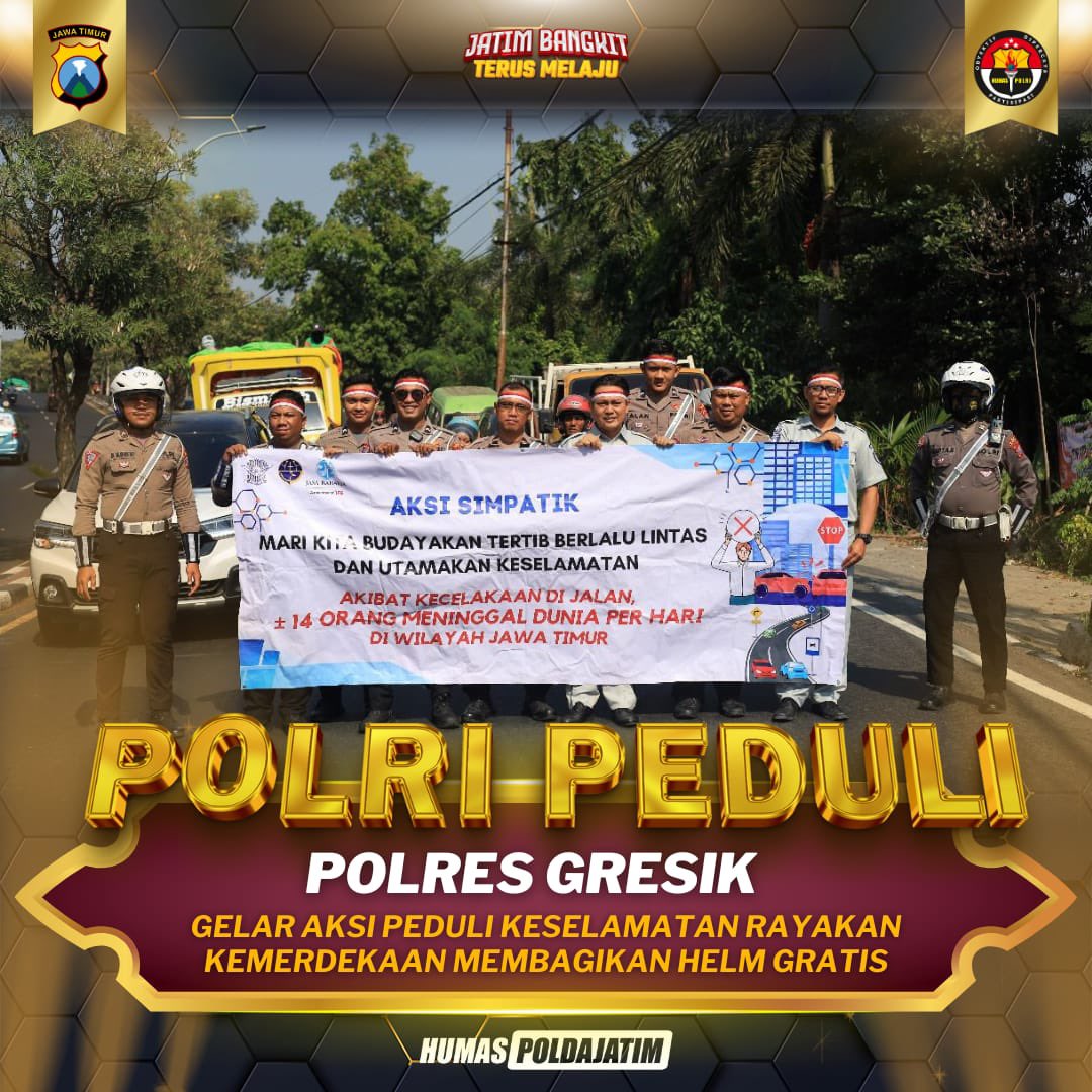 bidhumas_jatim's tweet image. Polri Peduli

Polres Gresik menggelar aksi sosial yang menyentuh. Di tengah hiruk pikuk Jalan Raya, mereka membagikan Helm Gratis, Bendera Merah Putih, dan Edukasi Keselamatan kepada Pengendara, Kamis 14 Agustus 2024.

#polresgresik #polripeduli #humaspolri #humaspoldajatim