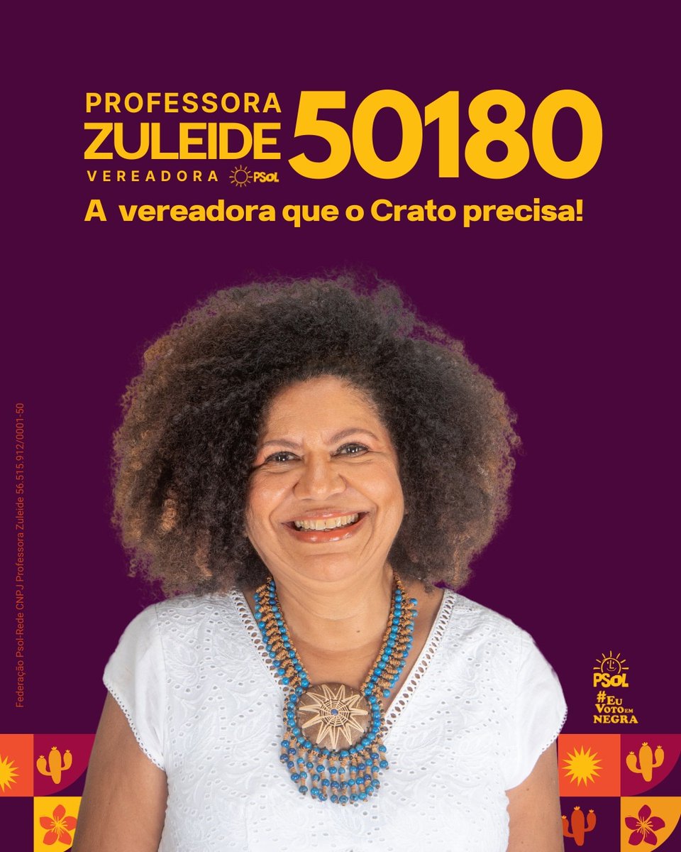 🌻🌵✊🏿 Foi dada a largada! As mulheres negras lutam por espaço na política e pela vida! Agora aceitamos o desafio de concorrer a vereadora no Crato. Combate ao bolsonarismo e em defesa da educação pública, pelo fim da violência contra a mulher e combate ao racismo.  5️⃣0️⃣1️⃣8️⃣0️⃣