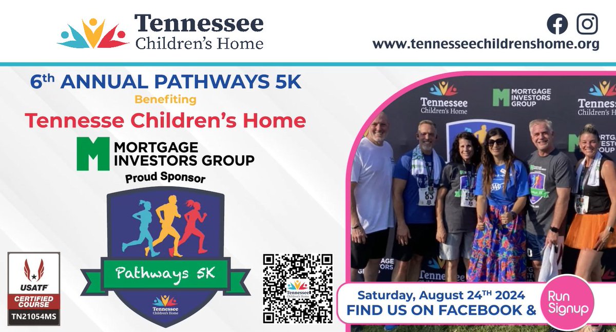 Pathways5k's tweet image. One week until The 6th Annual Pathways 5K for Tennessee Children's Home!  Get signed up at runsignup.com/Race/TN/Knoxvi…