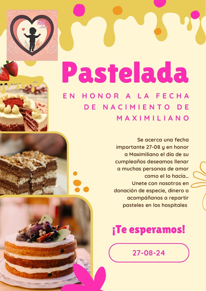 En honor a ti, en tu fecha queremos reunirnos y poder regalar pasteles a la gente que se encuentra en el área de urgencias esperando noticias de sus familiares. Sabemos que son horas terribles y los momentos son eternos
Donaciones en especie, monetaria o acompañandonos a repartir