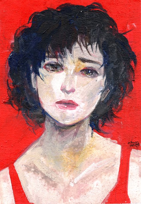 キャンバス地にアクリル絵の具で制作した作品。紙よりもゴリゴリ絵の具載せられるから気持ち良い。質感楽しんでもらえたら嬉しいです🐏

🔗 https://t.co/gp2VUghdmr 