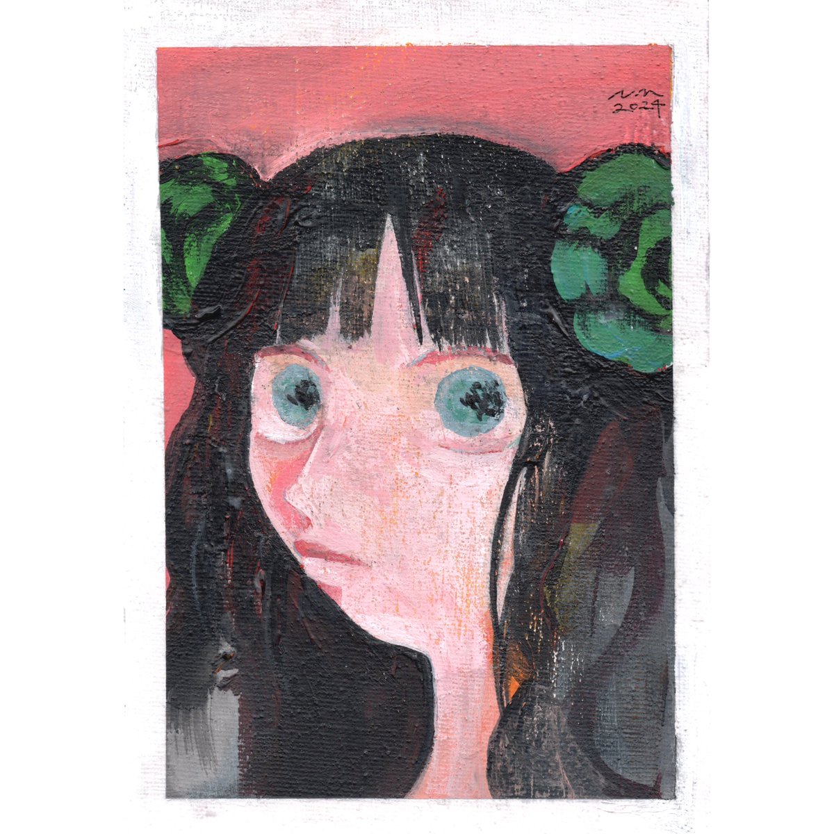 キャンバス地にアクリル絵の具で制作した作品。紙よりもゴリゴリ絵の具載せられるから気持ち良い。質感楽しんでもらえたら嬉しいです🐏

🔗 https://t.co/gp2VUghdmr 