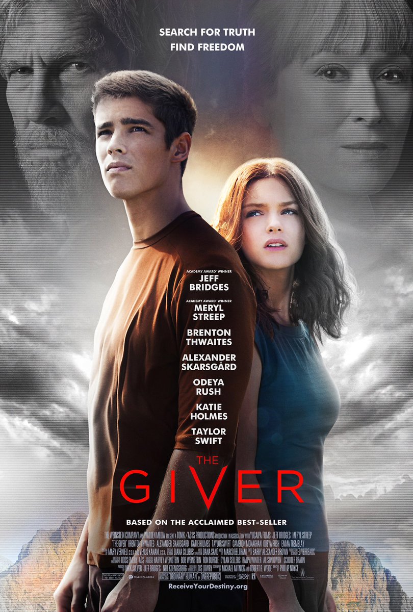 FilmNewsNos's tweet photo. 🎬MOVIE HISTORY: 10 years ago today, August 15, 2014, the movie ‘The Giver’ opened in theaters!

#JeffBridges #BrentonThwaites #OdeyaRush @AlexanderJillings #JamesJillings #KatieHolmes #MerylStreep #AlexanderSkarsgard #CameronMonaghan #TaylorSwift #EmmaTremblay #ThaboRametsi https://t.co/gnBe6QjymD
