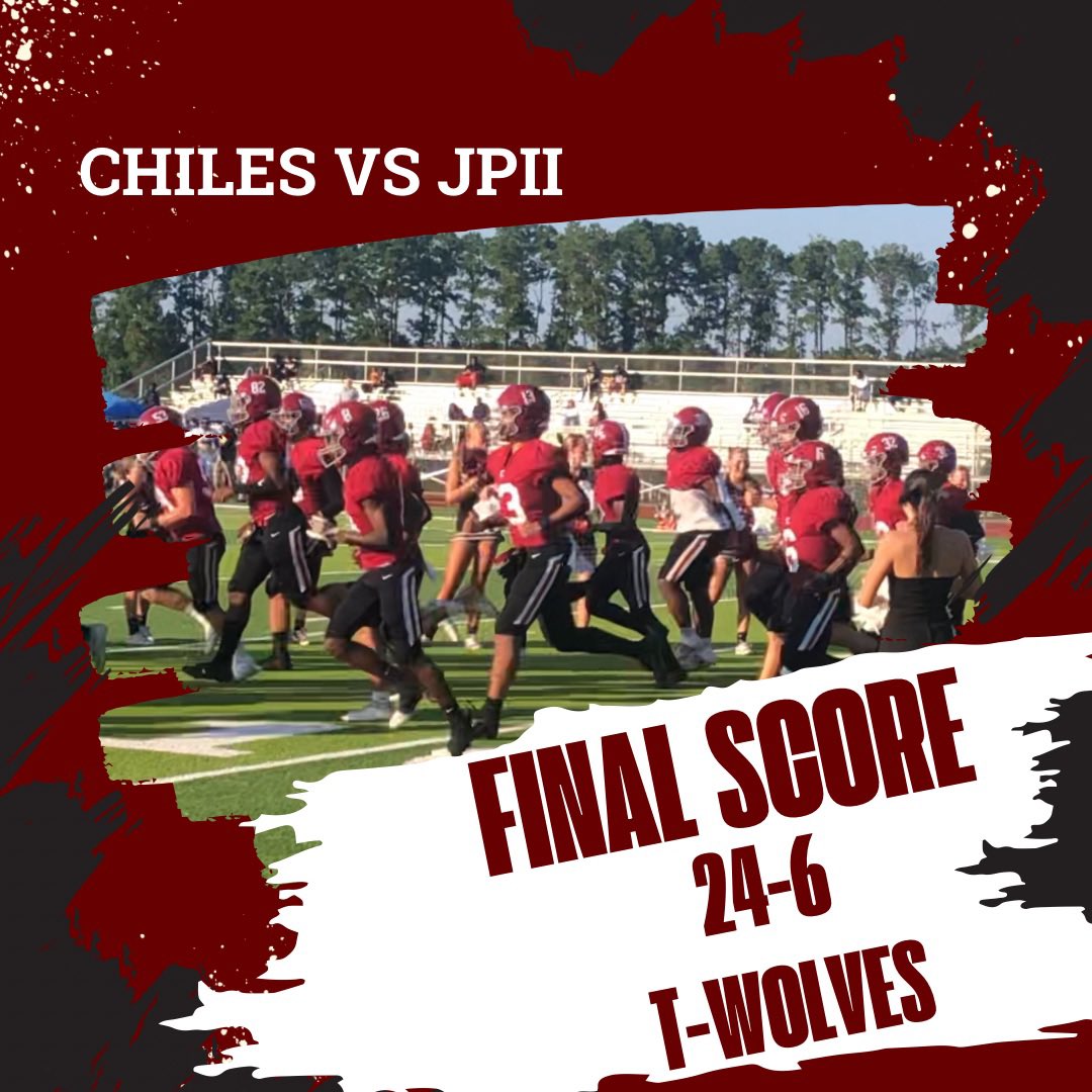 Chiles High School Football (@chilestdc) on Twitter photo T-Wolves take the win over JPII, winning this matchup 24-6 .
<a href="/Bill31529/">Bill Ragans</a> <a href="/LeadTimberwolf/">Joseph L. Burgess</a> <a href="/BigBendSports/">Big Bend Sports</a> <a href="/WCTVSports/">WCTV Sports</a> <a href="/AlisonPosey14/">Alison Posey</a> T-Wolves take the win over JPII, winning this matchup 24-6 .
<a href="/Bill31529/">Bill Ragans</a> <a href="/LeadTimberwolf/">Joseph L. Burgess</a> <a href="/BigBendSports/">Big Bend Sports</a> <a href="/WCTVSports/">WCTV Sports</a> <a href="/AlisonPosey14/">Alison Posey</a>