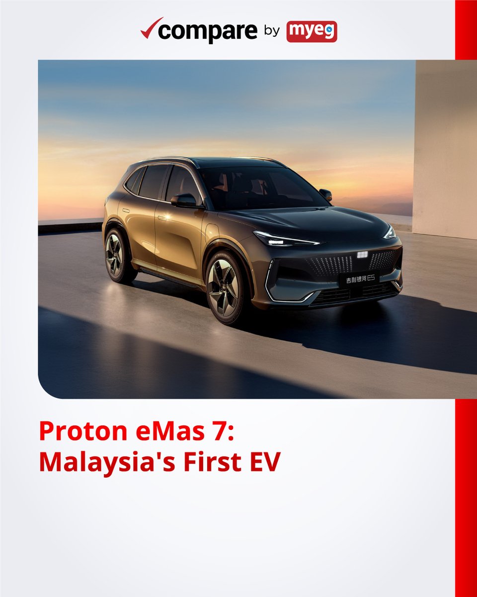 comparebymyeg's tweet image. Get ready to be electrified! ⚡ Our first-ever electric SUV, the Proton eMas 7, is almost here in Malaysia. Stay tuned for the big reveal in December! 

Check out more here!
🔗  bit.ly/Protons-Electr… 

#protoneMas #MalaysianEV #electrifying
