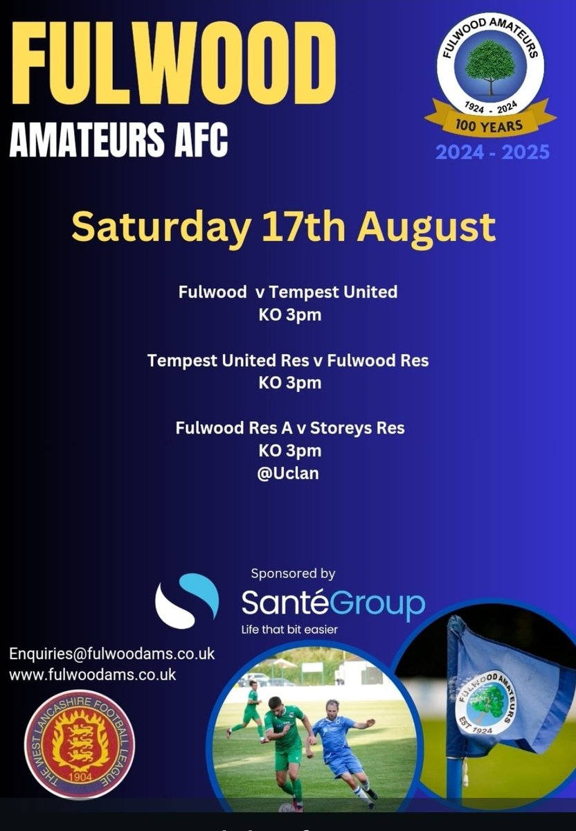 Join us Saturday as we welcome  Tempest United to the Green and host Storeys Res at Uclan.
Clubhouse open for hospitality from 2pm 🌭🍺☕️