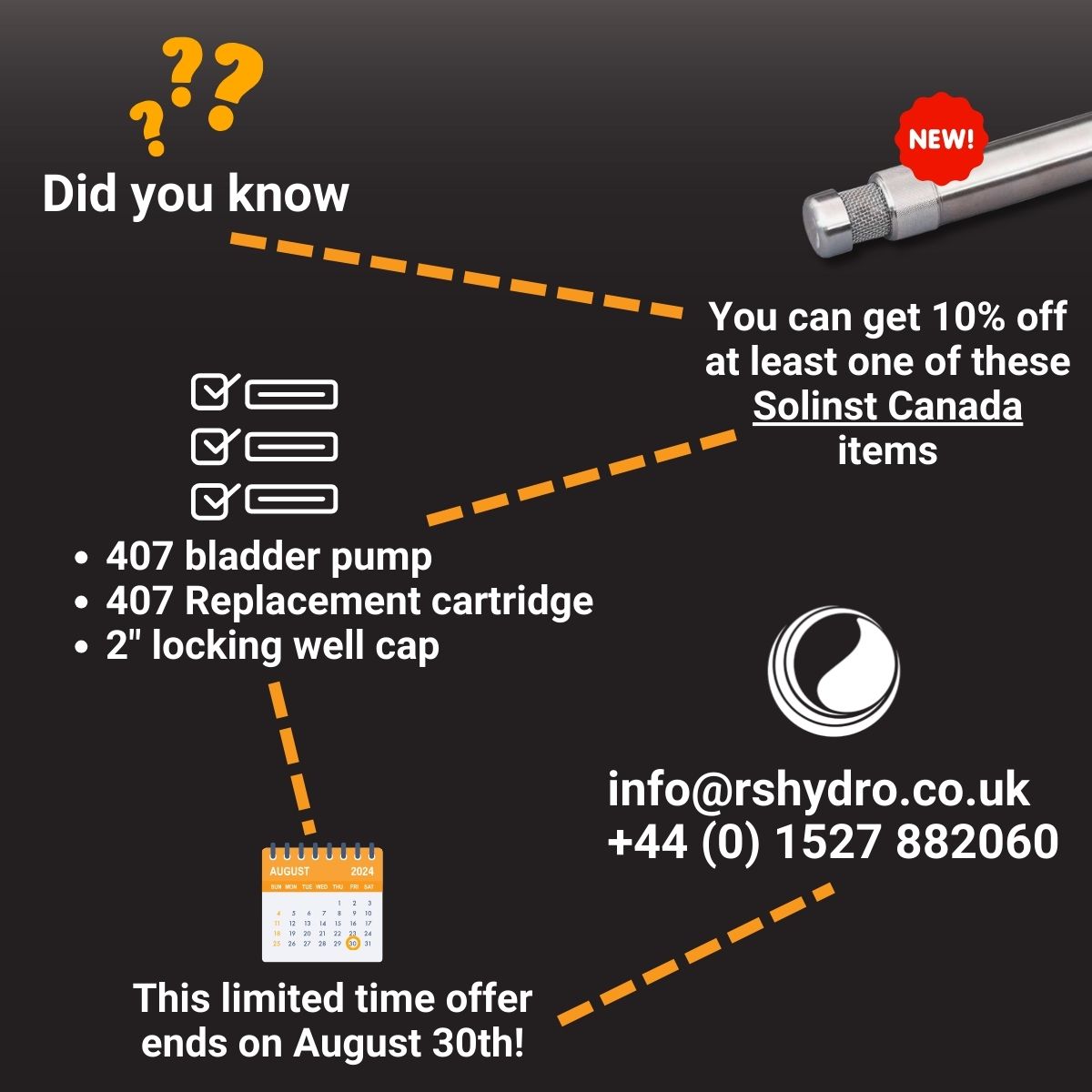 rshydro's tweet image. @solinstcanada Offer!

Featuring a simplified design and easy-to-replace bladder cartridges, these pumps will save you time in the field while delivering the high-quality groundwater samples you need.

Offer ends August 30th!

#solinst #groundwatermonitoring #hydrogeology