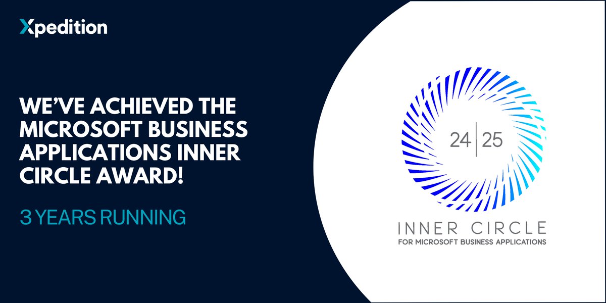We've been recognised as a 2024/2025 Microsoft Business Applications Inner Circle member for the 3rd consecutive year! 🏆

This award acknowledges our dedication to delivering the best possible outcomes for our customers, with customer experience as our top priority.
#InnerCircle