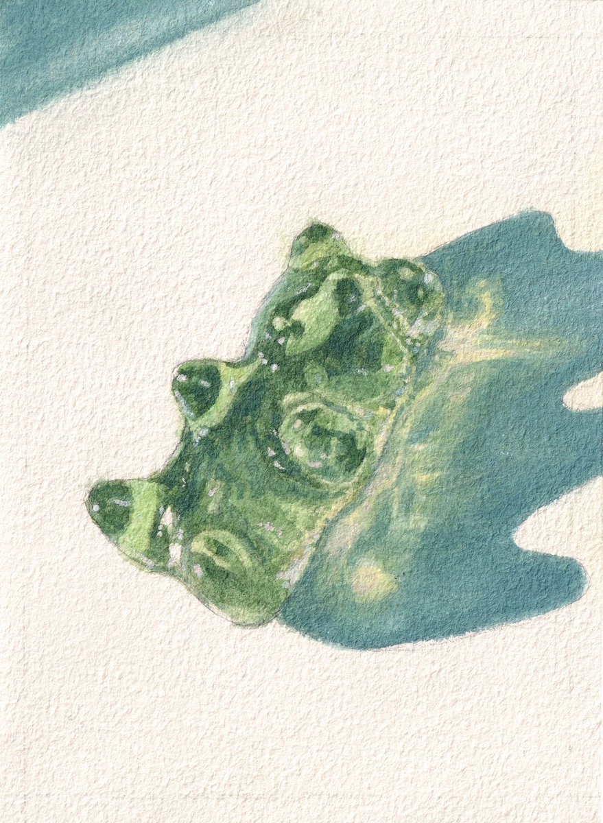 I wanted to do something different and play around with light. Found a gummy bear photo online and tried to paint it. 

Done on #Baohong Academy 5×7" with #SakuraKoi paints.