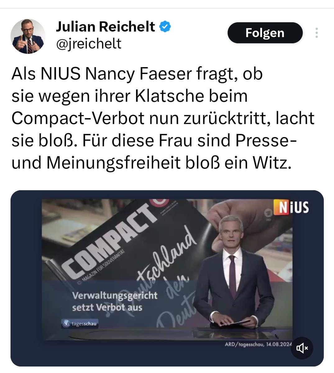 BurgerleinWatch's tweet image. Wer wie #Welt, #Nius, Tichy &amp;amp;Co  das #compactverbot jetzt zum Anschlag auf #Rechtsstaat, #Pressefreiheit und #Demokratie umdeutet, hätte vor 90 Jahren wohl auch Hitlers NSDAP legitimiert. Mit dem Hinweis, dass diese schließlich demokratisch gewählt worden sei.