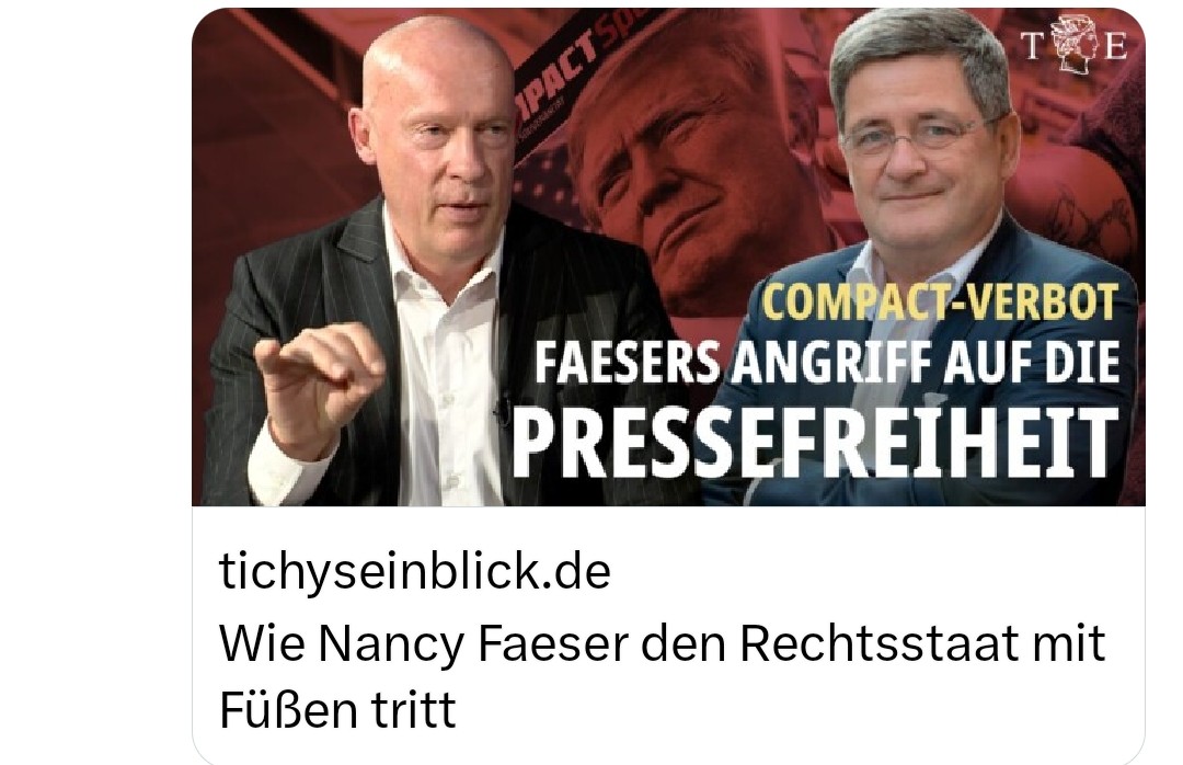 BurgerleinWatch's tweet image. Wer wie #Welt, #Nius, Tichy &amp;amp;Co  das #compactverbot jetzt zum Anschlag auf #Rechtsstaat, #Pressefreiheit und #Demokratie umdeutet, hätte vor 90 Jahren wohl auch Hitlers NSDAP legitimiert. Mit dem Hinweis, dass diese schließlich demokratisch gewählt worden sei.