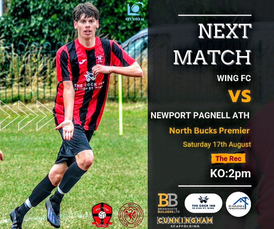 First league game of the season tomorrow as the boys welcome <a href="/newport_fc/">Newport Pagnell Athletic FC</a>  to The Rec.

Please come and show your support for the boys as they begin their season.

#upthewing ❤️🖤