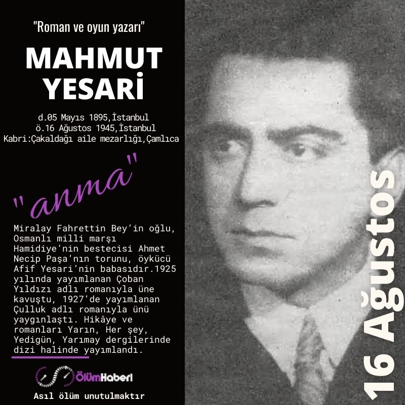 OlumHaberi's tweet photo. GÜNÜN ANMALARI.. (16. Ağustos)
Mihri Belli
Mahmut Yesari
https://t.co/RTEnKo3F8E Ölüm yıldönümlerinde "insani hatırlatmalar" yapar
#anma #istanbul #MihriBelli #AhmetFikriTuzer #HattatAzizEfendi #AbdullahRızaErguven #MahmutYesari https://t.co/slGj8LIegf