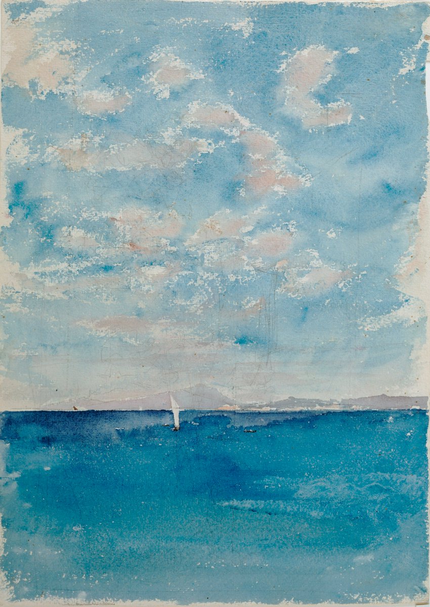 "Mar, al fondo el Vesubio", Fortuny, 1876. Acuarela 

museodelprado.es/coleccion/obra…