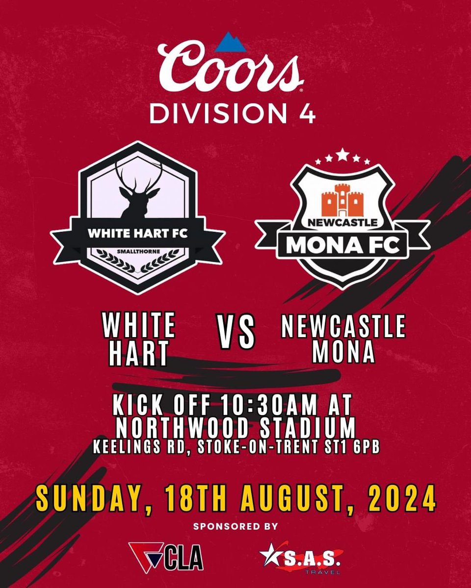 White_HartFC's tweet photo. On Sunday, we host Newcastle Mona FC at our new home, Northwood Stadium.
It's an exciting day for the club as we finally get to play at our new home after leaving our former ground of Sandbach Road.
So get yourself down and come support the lads!
#UpTheHart
🔴⚫ https://t.co/duDoUoA7aj