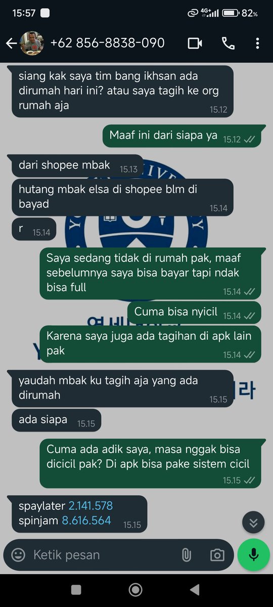 openjob_'s tweet photo. Telbaybdari Maret 2024, baru bisa nyicil bulan depan karena selama ini nyicil apk lain yg nom lebih kecil. Tapi tiba² banget dapat chat gini, gatau bener atau nggak dateng ke rumah tapi bikin panik akhirnya harus bayar 1jt disaat duit tinggal 1,1 jt aja.
#galbay #Shopee #pinjol https://t.co/DZogywBtMl
