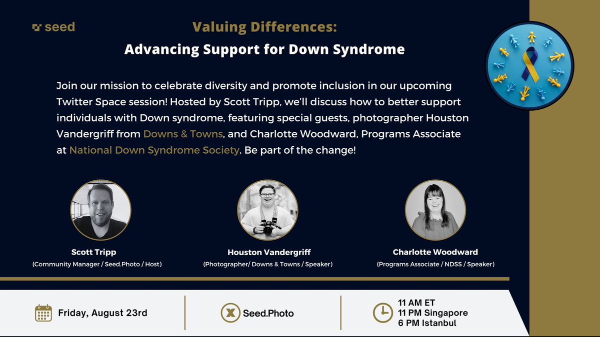 SeedPhoto's tweet photo. Join us for a Twitter Space session hosted by @Cryptobeast32  , supported by @NDSS  and @DownsandTowns : Valuing Differences: Advancing Support for Down Syndrome. Participants who attend, like, comment, and retweet will qualify for a 250 https://t.co/QL1IRGNsrJ token prize pool airdrop!

#SeedPhoto #NDSS #DownsandTowns #DownSyndromeSupport #InclusionMatters #Airdrop