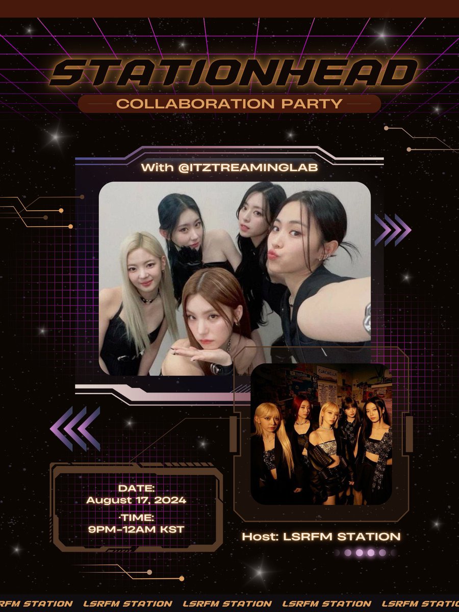 ANNOUNCING — STREAMING COLLAB WITH <a href="/ITZTREAMINGLAB/">📻 ITZY STATIONHEAD 24/7 ON-AIR</a> 🥳

FEARNOTs and Midzys, see you tomorrow at <a href="/STATIONHEAD/">STATIONHEAD</a>! 💙

🗓 August 17, 9PM - 12AM KST
🔗: share.stationhead.com/b482m9b7qoqu

#LE_SSERAFIM #ITZY
#ITZYxLE_SSERAFIM