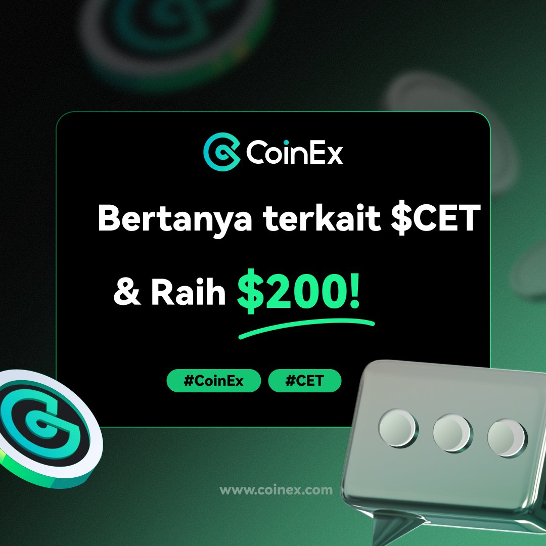 CoinExIndonesia's tweet photo. Masih agak bingung tentang $CET? Manfaatnya apa sih untuk CoinEx Ekosistem?🤔

Berikan pertanyaanmu &amp; dapatkan hadiah untuk 20 pertanyaan terbaik.

📅 16 - 20 Agustus 2024

#CoinEx #CET https://t.co/jxQHHyDUpk