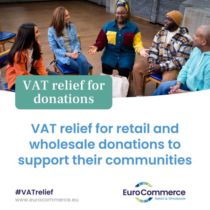 EuroCommerce's tweet photo. 🌍 The Letta report calls for harmonised VAT relief across the EU for charities and not-for-profit organisations. Uniform VAT relief will encourage businesses to donate surplus stock, strengthening our communities. #CommunitySupport #VATrelief #EURegulations #SocialImpact https://t.co/CBimengQKu