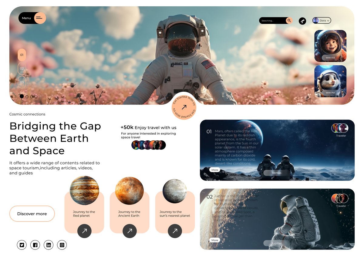 grapinz's tweet image. 🌌 Explore the Cosmos with Us! 🚀 #UIUXDesign #SpaceTravel #WebDesign #SpaceTourism #UXDesign #DesignInspiration #DigitalDesign #TravelBeyond