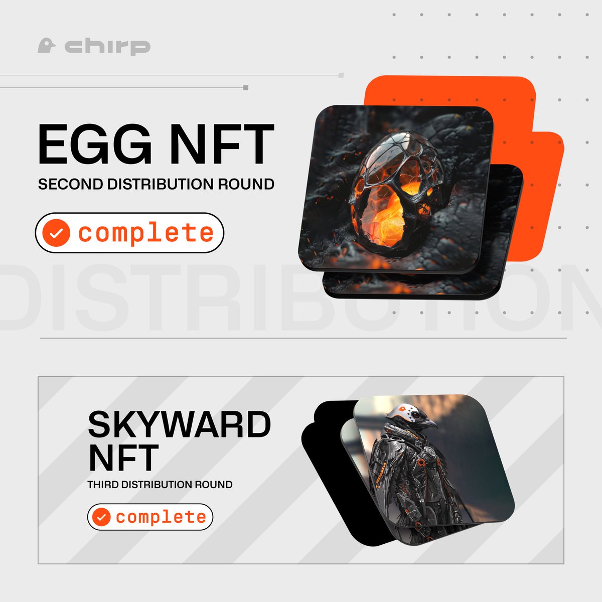 The second batch of Egg NFTs is out!

Chirp Tracker app users, check Sui wallet linked to your Chirp account—your Egg NFT is there, and $CHIRP airdrops are now unlocked. Keep collecting Active Day points in the Leaderboard #airdrop campaign to maximize your rewards.

We’ve also
