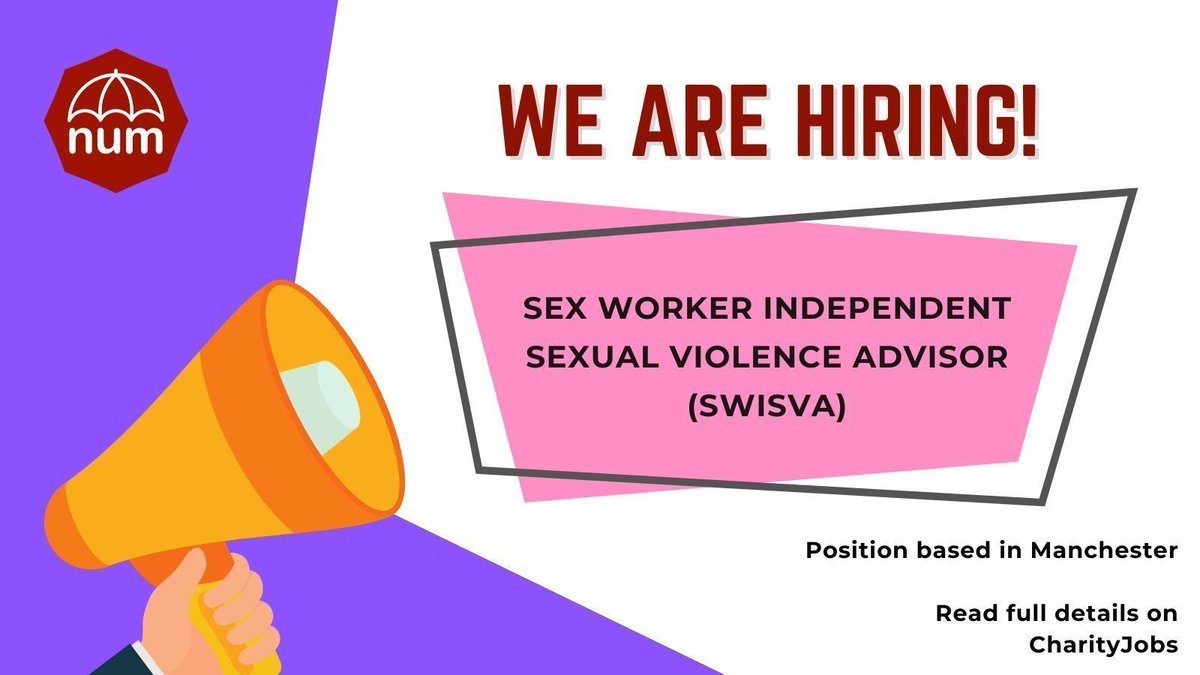 NationalUglyMug's tweet image. Join the NUM team!

Our Sex Worker ISVA will deliver 1-1 support to victims of sexual violence.

Click for full details and how to apply - buff.ly/4fPDaWQ