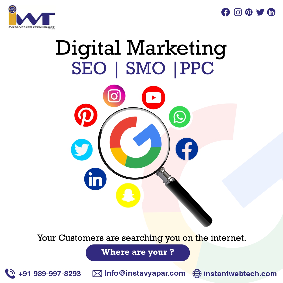 instantwebtech's tweet image. ✅ Unlock the full potential of your online presence with Instant Web Technology Pvt. Ltd.! From SEO that drives organic growth to SMO that amplifies your brand&apos;s voice and PPC that delivers instant results.

🌐 instantwebtech.com/digital-market…
📩 info@instavyapar.com
📲  +91 989-997-8293
