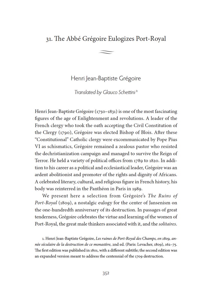 We closes with <a href="/GlaucoSchettini/">Glauco Schettini</a>'s translation of Abbé Grégoire's "Ruins of Port-Royal" (1809). As an ideal &amp; tradition, Port-Royal “will again edify future generations, who will say w/ the Psalmist, these are things that we have heard &amp; known, things our ancestors have told us."