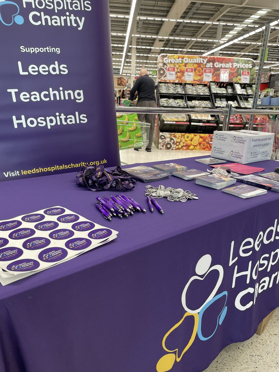 We’re at ASDA Bradford today, raising vital funds for <a href="/LDShospcharity/">Leeds Hospitals Charity</a> and engaging with the local community! Come and say hi 🥳💜