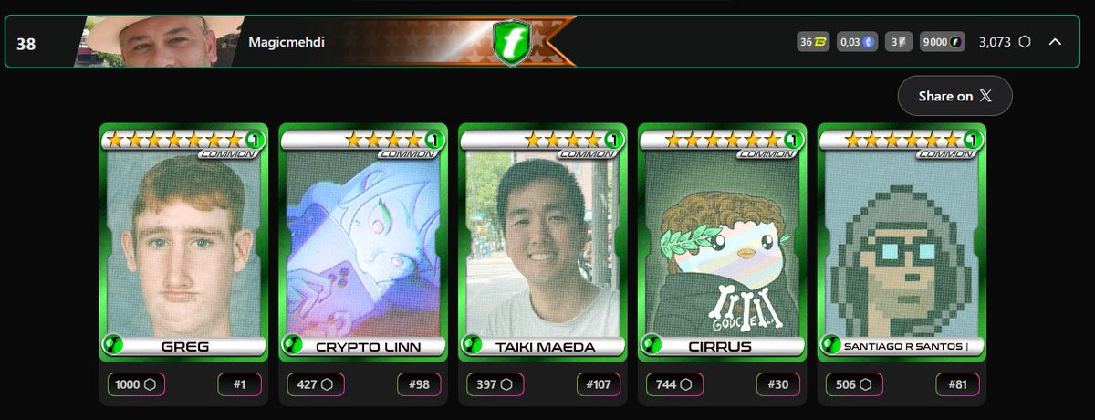 Magicmajis's tweet image. 🔥 Fantasy Top Main Tournament 12 🔥

As someone who's primarily a trader on the platform, it's always a thrill to dive into Fantasy Top and see what I can pull off during the tournaments. This time, I didn't just dip my toes — My decks made some waves!

Stats &amp;amp; Facts 
- ETH: