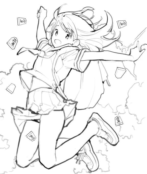 GH表紙ラフ画 最終ラフ画だけどここから結構いじりました✍️ 