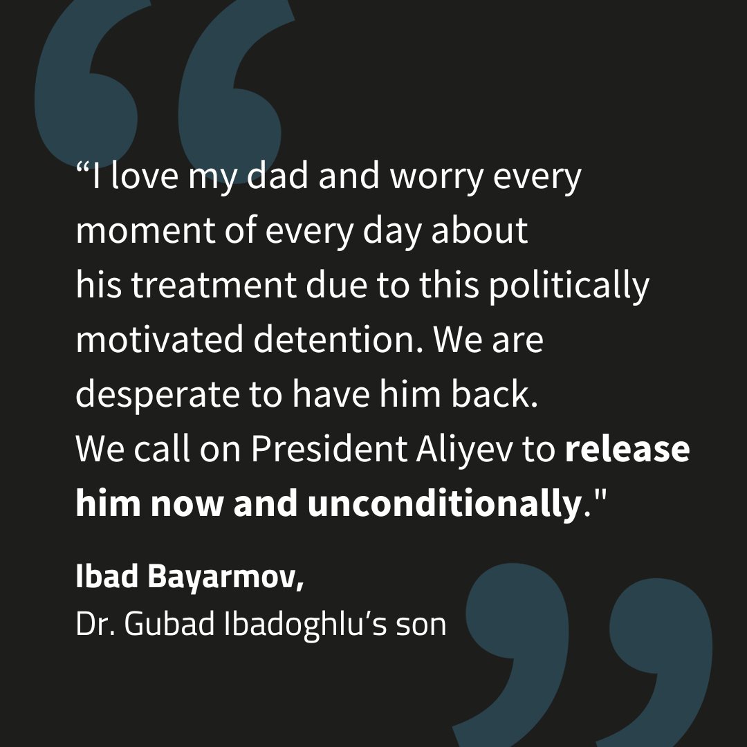 Gubad was arrested over a year ago by COP29 hosts Azerbaijan on fabricated charges

He is still awaiting trial &amp; has been prevented from seeking vital medical care while in detention

Today with UK lawmakers we call for his immediate release. #FreeGubad
theguardian.com/world/article/…