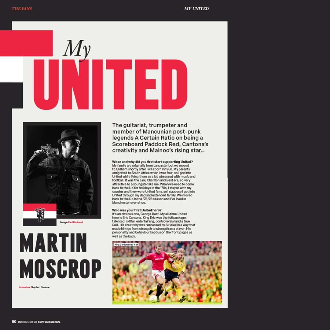 Pick up a copy of Inside United to read all about <a href="/martinmoscrop/">Martin Moscrop 🎺</a>'s love of <a href="/ManUtd/">Manchester United</a> ❤️🎺