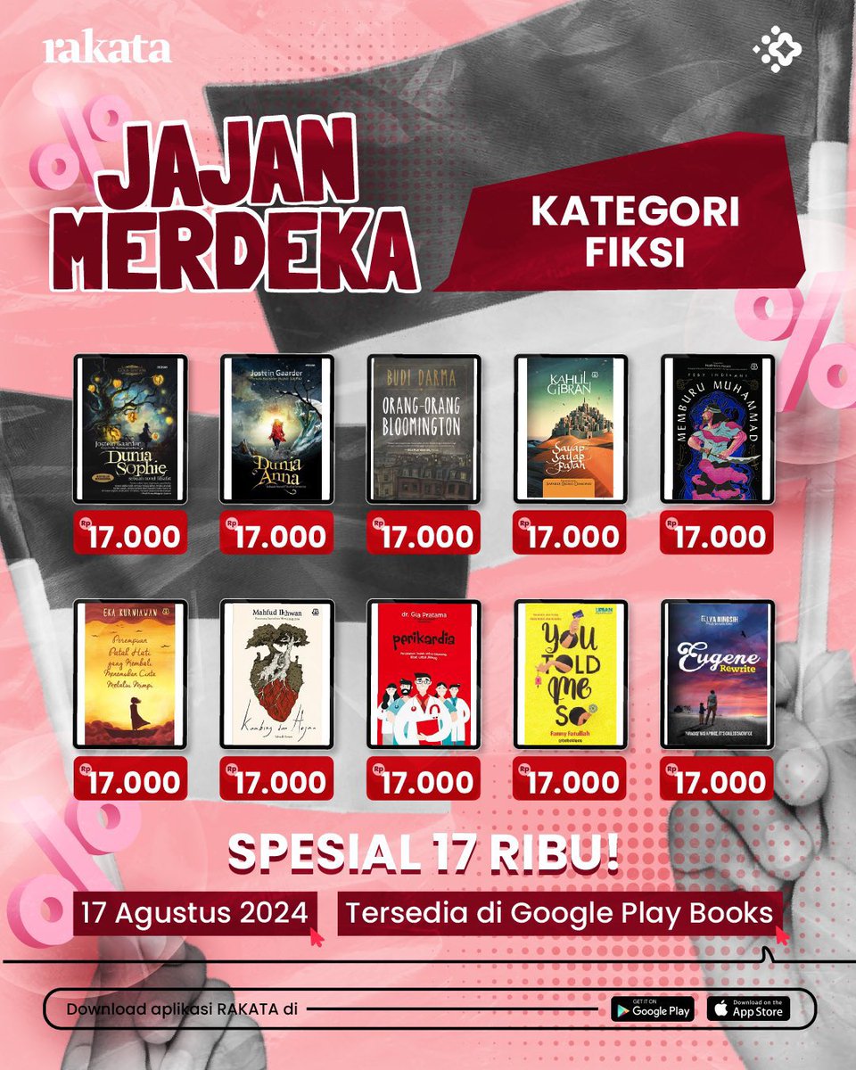 vvanillapopcorn's tweet photo. Gimana? 
Udah klik link list bukunya belum? 
Banyak banget kan buku yang menarik😋✨

Kalau aku sih udah incar Trilogi Dilan, Max Havelaar, The Lost Symbol, Trapped, dan Spoiler.

Jangan ketinggalan promo spesial kali ini ya guys! 

#MerdekaMembaca #JajanMerdeka https://t.co/cCbfaQDQLz